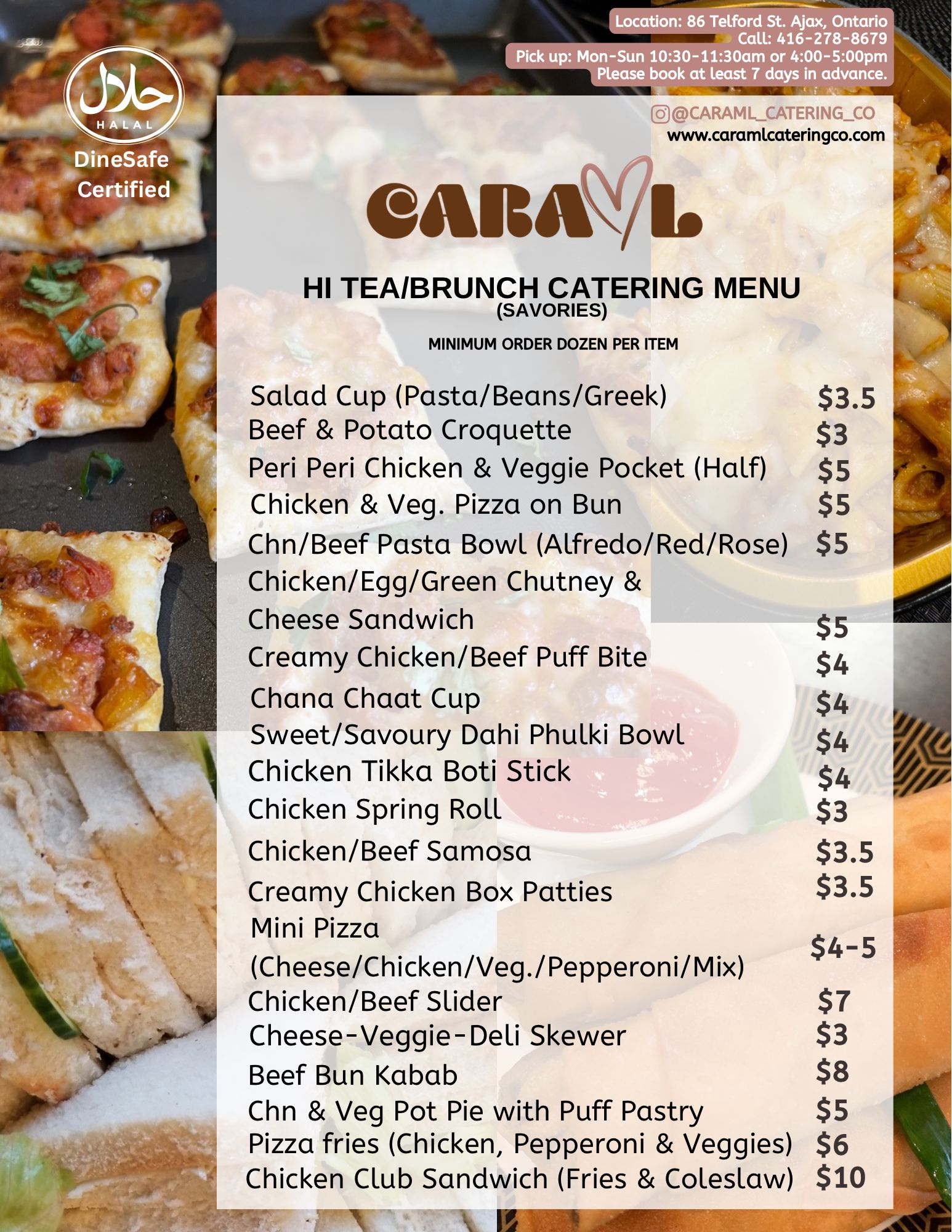 Hi Tea Catering Menu