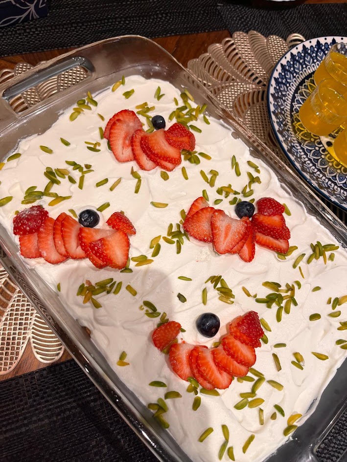 Tres Leches with Pistachios and Berries